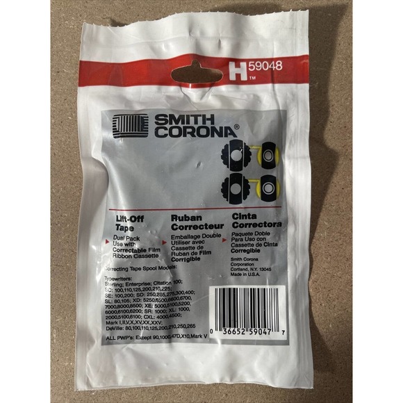 1-Smith Corona Typewriter Black Ribbon H63446 & 1-Lift Off Tape H59048•Refills - Picture 6 of 6